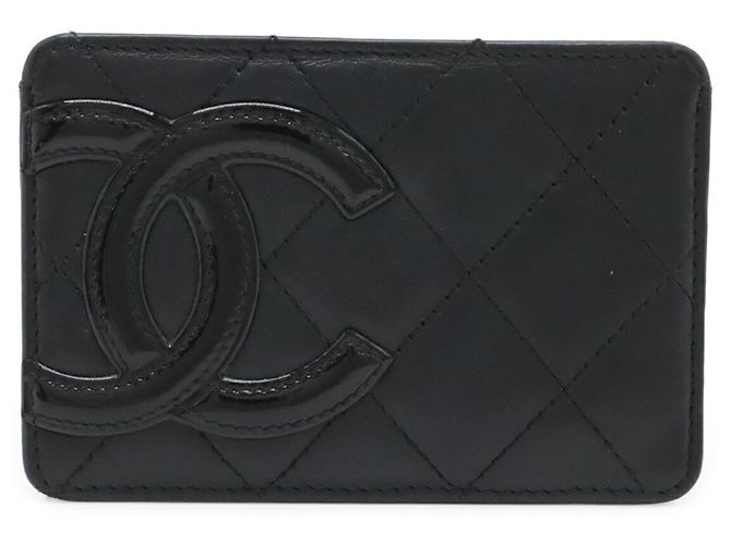 Tarjetero Chanel Cambon Line Coco Mark Negro Rosa - vista 2