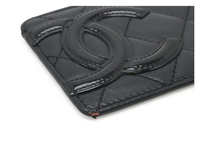 Tarjetero Chanel Cambon Line Coco Mark Negro Rosa - vista 4