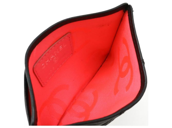 Tarjetero Chanel Cambon Line Coco Mark Negro Rosa - vista 5
