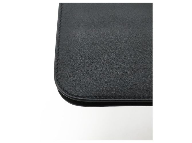 Hermès Dogon Rect Verso langer Klapperbörse aus schwarzem Swift-Leder - Ansicht 5