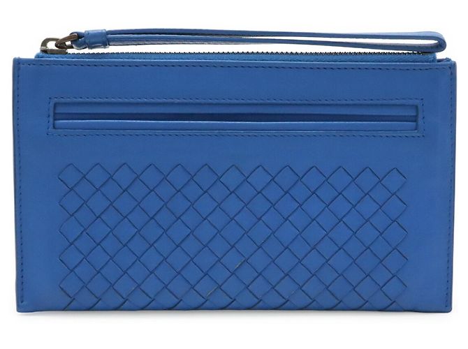 Clutch Bottega Veneta Intrecciato Blu - vista 2