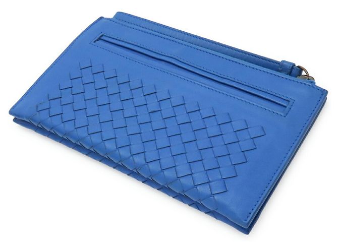Clutch Bottega Veneta Intrecciato Blu - vista 3