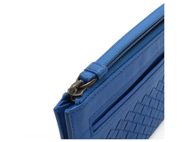 Clutch Bottega Veneta Intrecciato Blu - vista 6