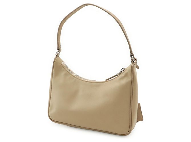 Borsa pochette Prada Triangle Re-Edition 2005 in nylon beige - vista 3