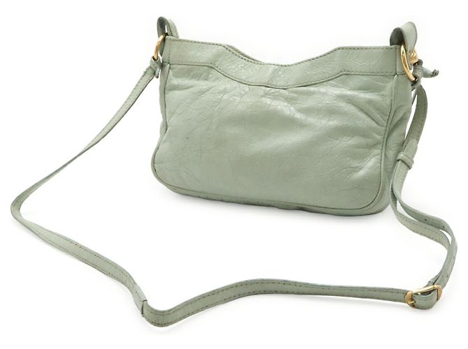 Borsa a tracolla in pelle verde chiaro Balenciaga - vista 3