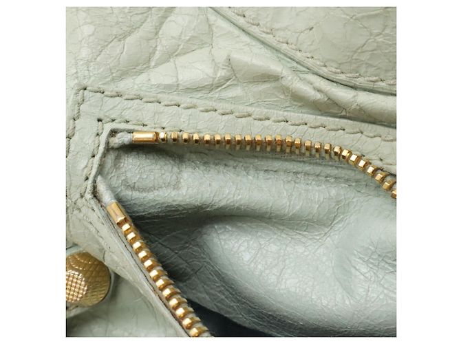 Borsa a tracolla in pelle verde chiaro Balenciaga - vista 9