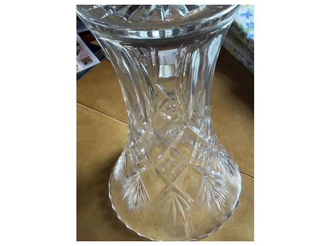 Autre Marque Cristaux de France Geometric Cut Crystal Vase White - view 12