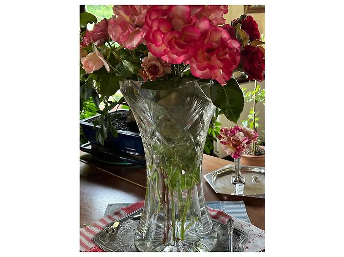 Autre Marque Cristaux de France Geometric Cut Crystal Vase White - view 14