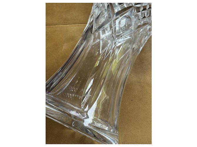 Autre Marque Cristaux de France Geometric Cut Crystal Vase White - view 16