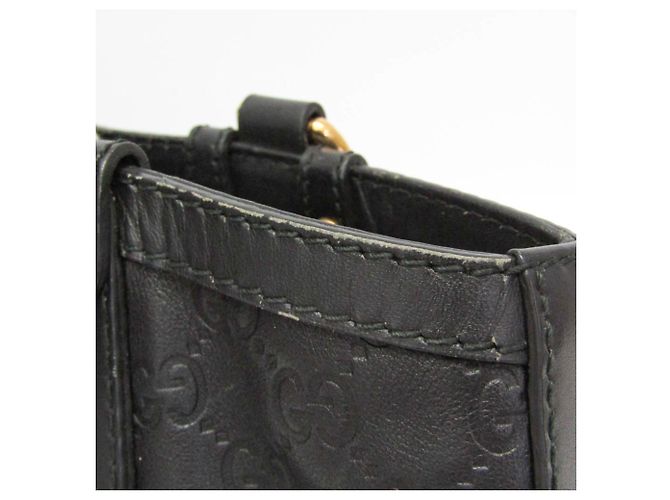 Gucci Guccissima Handtasche aus Leder in Scarlet mit Interlocking G Schwarz - Ansicht 11