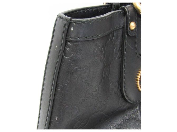 Gucci Guccissima Handtasche aus Leder in Scarlet mit Interlocking G Schwarz - Ansicht 12