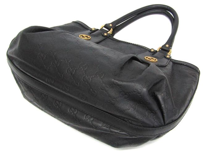 Gucci Guccissima Handtasche aus Leder in Scarlet mit Interlocking G Schwarz - Ansicht 2