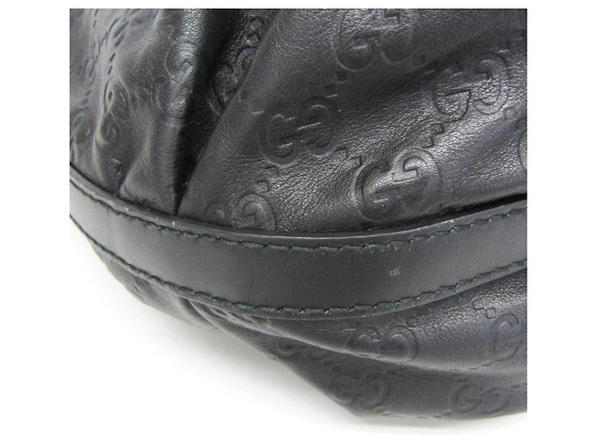Gucci Guccissima Handtasche aus Leder in Scarlet mit Interlocking G Schwarz - Ansicht 7