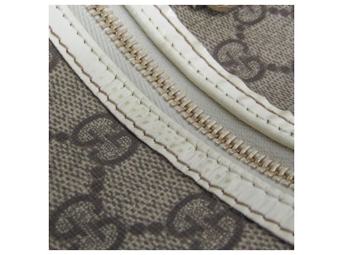 Borsa Boston GG Supreme in pelle da donna Gucci 193602 Bianco Beige - vista 11