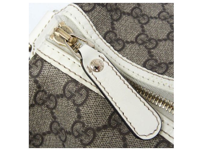 Borsa Boston GG Supreme in pelle da donna Gucci 193602 Bianco Beige - vista 12