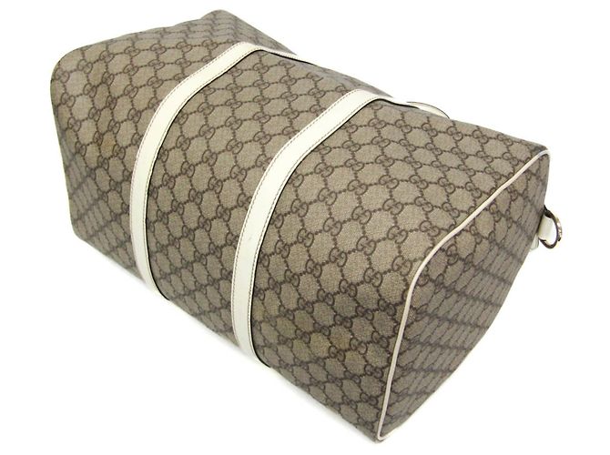 Borsa Boston GG Supreme in pelle da donna Gucci 193602 Bianco Beige - vista 2
