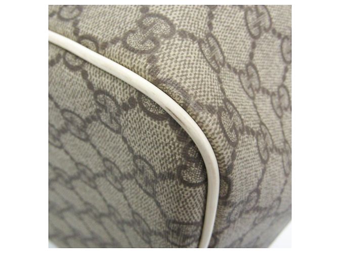 Borsa Boston GG Supreme in pelle da donna Gucci 193602 Bianco Beige - vista 5