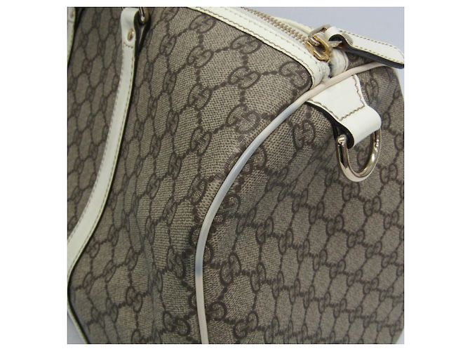 Borsa Boston GG Supreme in pelle da donna Gucci 193602 Bianco Beige - vista 7