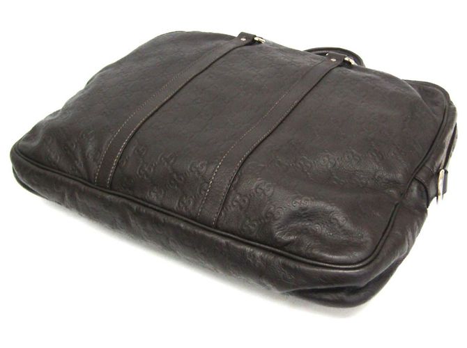 Valigetta in pelle Gucci Guccissima Marrone scuro - vista 2