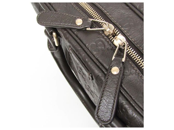 Valigetta in pelle Gucci Guccissima Marrone scuro - vista 9