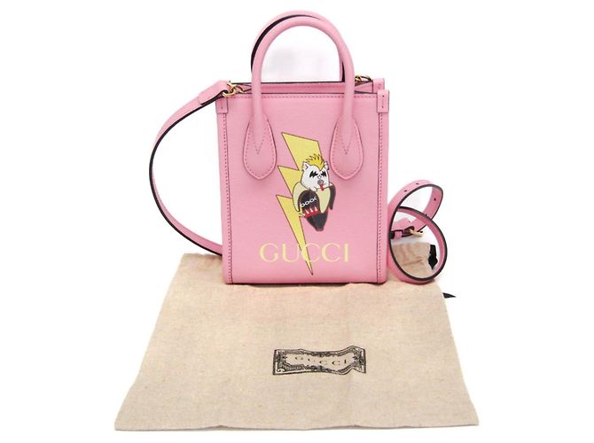 Borsa a mano in pelle Gucci GUCCI x Bananya Rosa - vista 2
