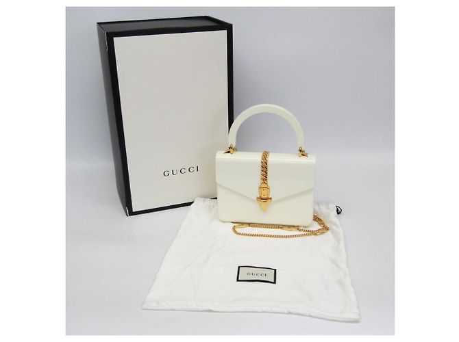 Mini borsa Gucci Sylvie 1969 in acrilico Bianco - vista 2