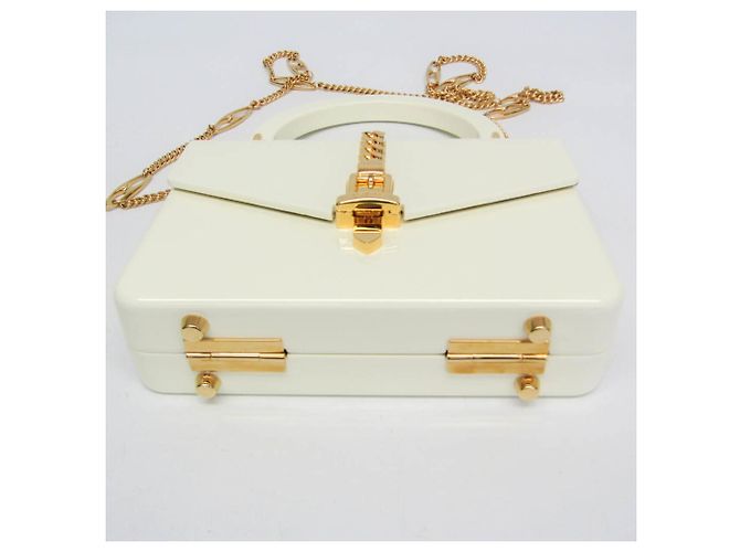 Mini borsa Gucci Sylvie 1969 in acrilico Bianco - vista 5