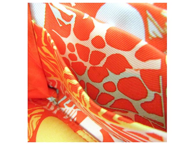 Hermès Hermes Azap Seiden-Kleingeldbeutel Kompaktformat Weiß Orange - Ansicht 14