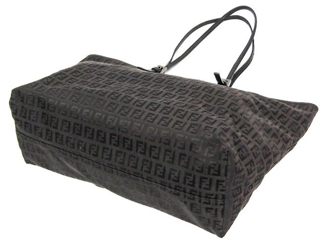 Fendi Zucchino Leder Tote Bag Dunkelbraun - Ansicht 2
