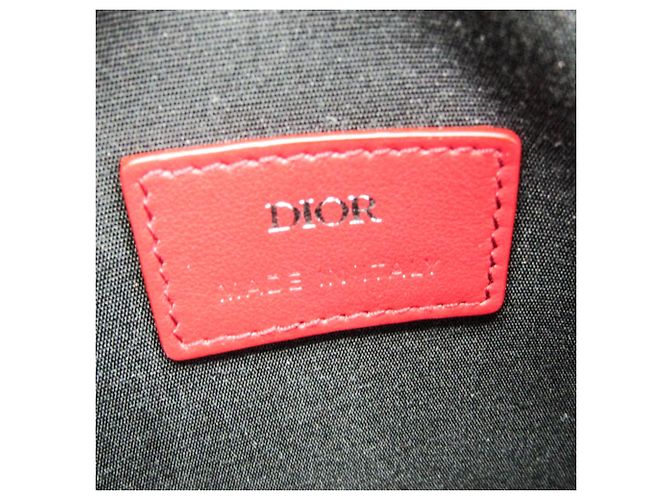 Borsa a tracolla in pelle Christian Dior Oblique 2ESBC265CLP Rosso - vista 17