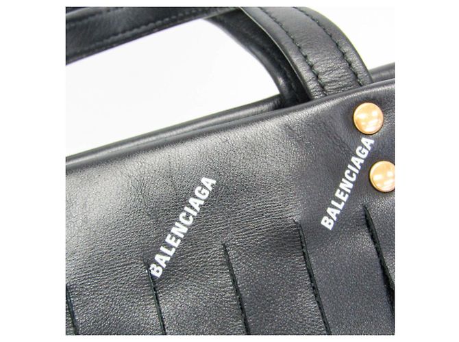 Borsa Balenciaga Laundry Cabas XS Fringe Nero - vista 12
