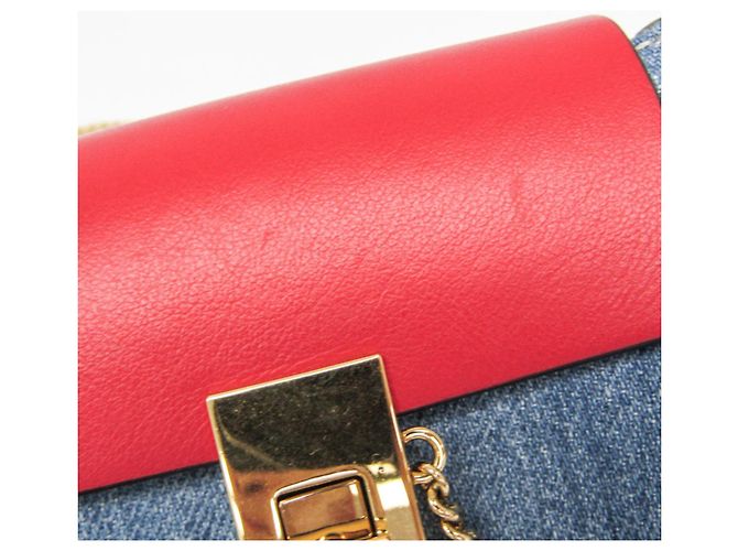 Mini zaino a tracolla Chloé Drew Rosso Blu - vista 11