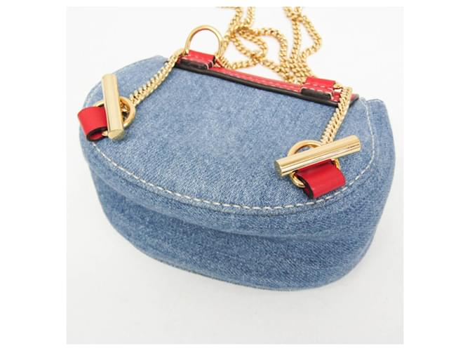 Mini zaino a tracolla Chloé Drew Rosso Blu - vista 4