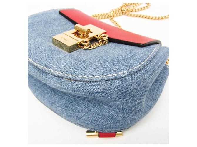 Mini zaino a tracolla Chloé Drew Rosso Blu - vista 5