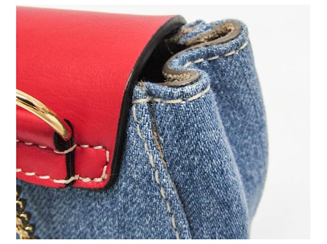 Mini zaino a tracolla Chloé Drew Rosso Blu - vista 7