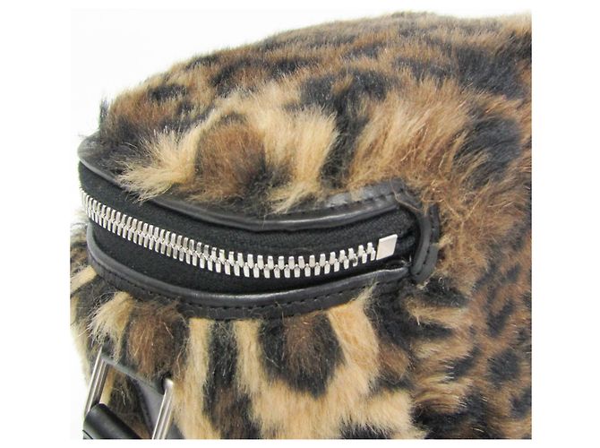 Céline Celine Fluffy Box Leopard Schultertasche Schwarz Beige - Ansicht 5