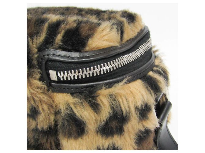 Céline Celine Fluffy Box Leopard Schultertasche Schwarz Beige - Ansicht 6