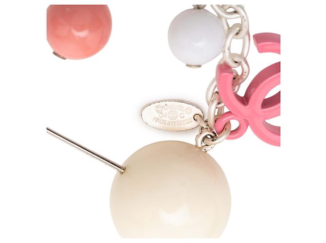 Chanel Spilla con Charm CC in Resina Argentata Argento - vista 3