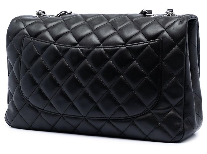 Chanel Black Jumbo Classic Lambskin Single Flap Nero - vista 2