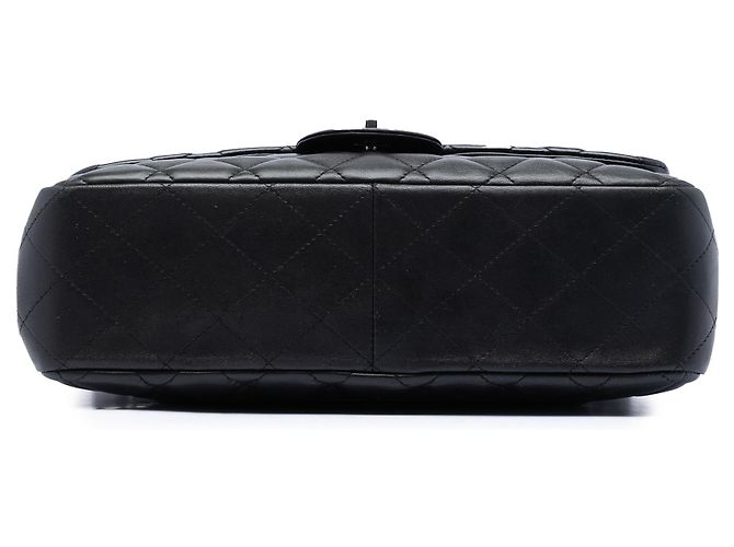 Chanel Black Jumbo Classic Lambskin Single Flap Nero - vista 3