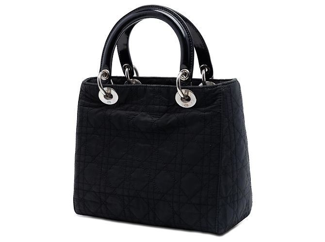 Dior Black Medium Nylon Cannage Lady Dior Nero - vista 2