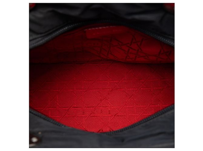 Dior Black Medium Nylon Cannage Lady Dior Nero - vista 4