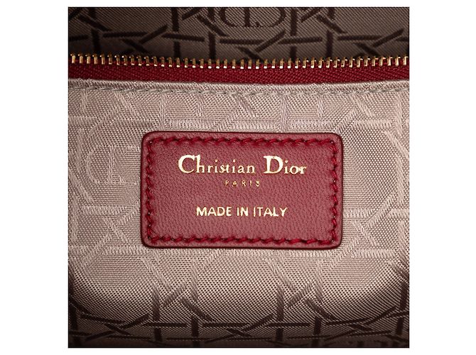 Lady Dior in agnello cannage rosso grande - vista 5