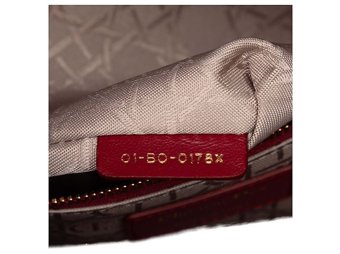 Lady Dior in agnello cannage rosso grande - vista 6