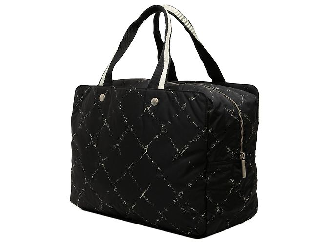 Borsa in nylon Chanel Black Old Travel Line Nero - vista 2
