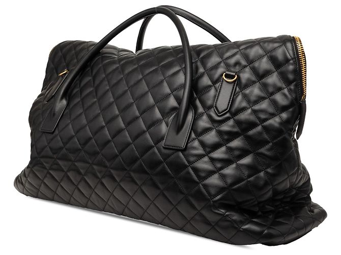 Borsa da viaggio ES Giant in pelle di vitello trapuntata nera Saint Laurent Nero - vista 2