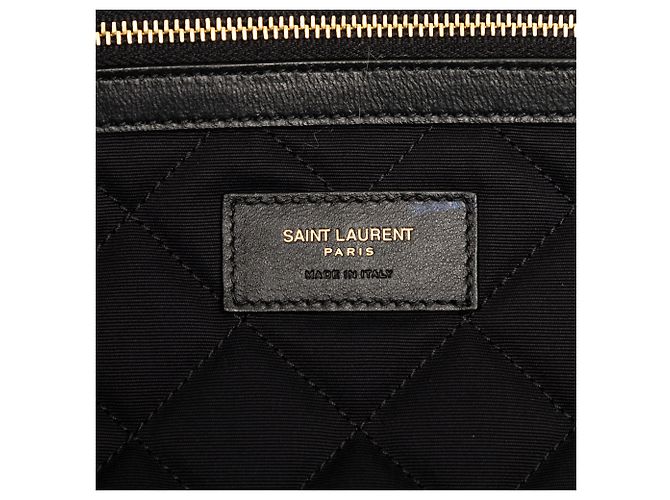 Borsa da viaggio ES Giant in pelle di vitello trapuntata nera Saint Laurent Nero - vista 5