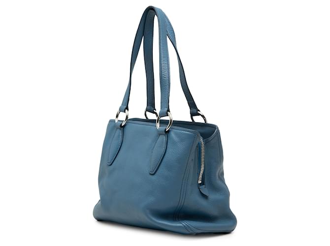 Miu Miu Borsa Small Vitello Phenix Blu - vista 2