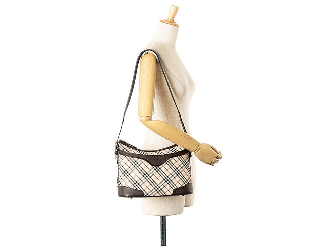 Borsa a tracolla in tela Burberry Beige Nova Check - vista 12