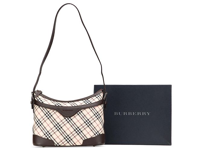 Borsa a tracolla in tela Burberry Beige Nova Check - vista 13